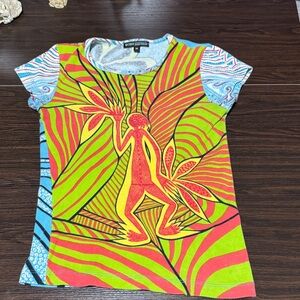 BCBG Multicolor Graphic Short Sleeve Tee